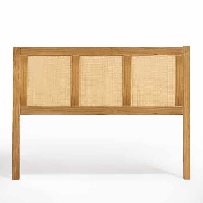 Cabeceira de Cama QUEEN 160cm Paglia Madeira e Rattan