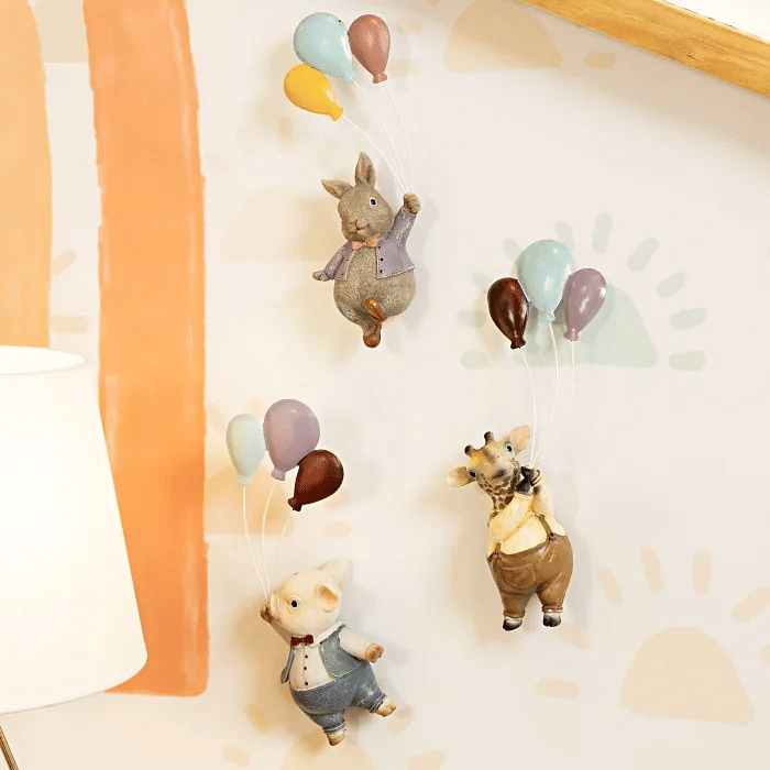 Kit 4 Miniaturas de Parede Cerâmica e Metal