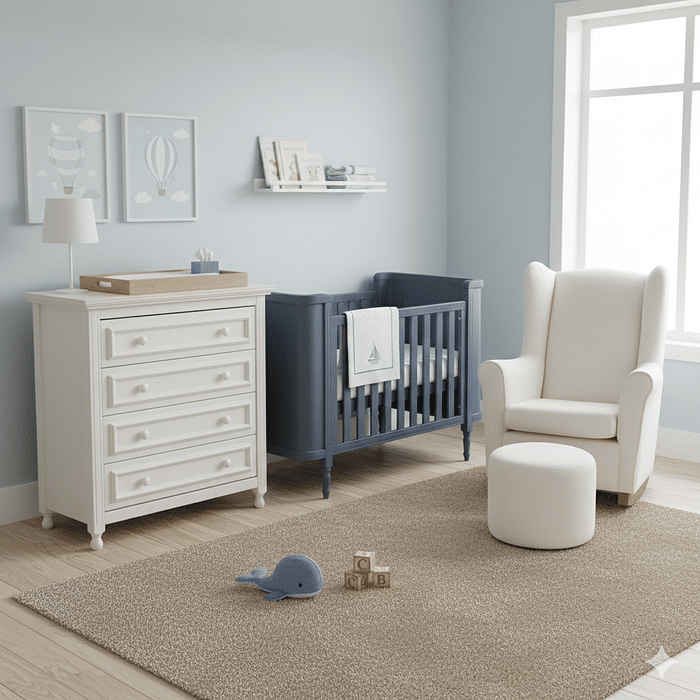 Berço Americano Toy 2 em 1 na Cor Space Blue