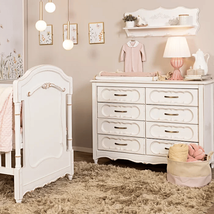 Cômoda Lilie 8 gavetas Branco Fosco