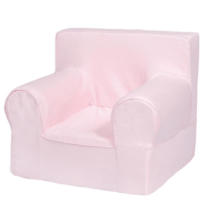 Mini Sofá Poltrona Infantil Rosa de Espuma com Alça de Transporte e Capa Lavável