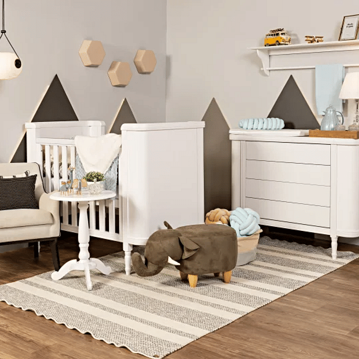 Cômoda Toy Arredondada com 4 Gavetas Branca