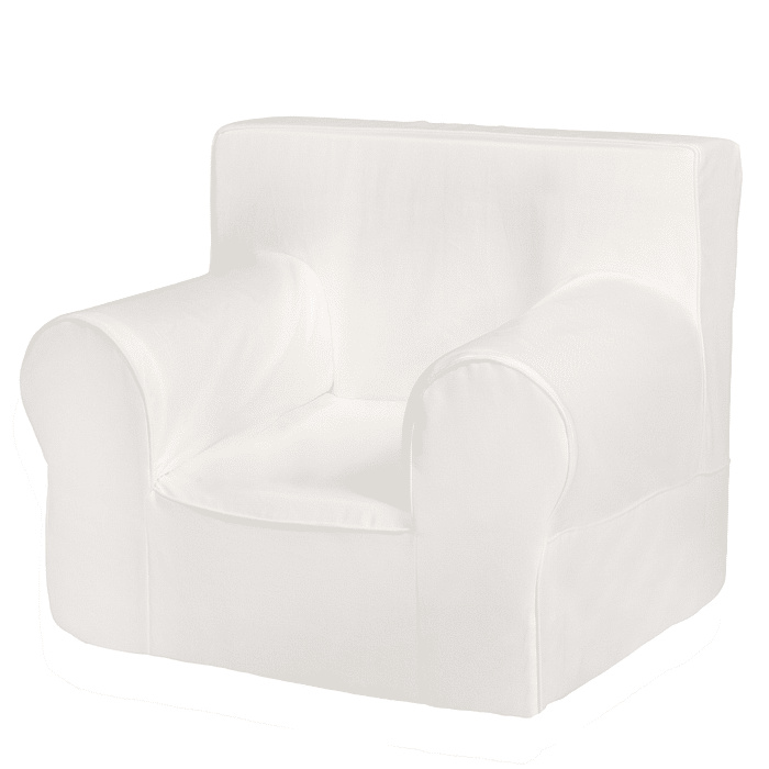 Mini Sofá Poltrona Infantil Off White de Espuma com Alça de Transporte e Capa Lavável