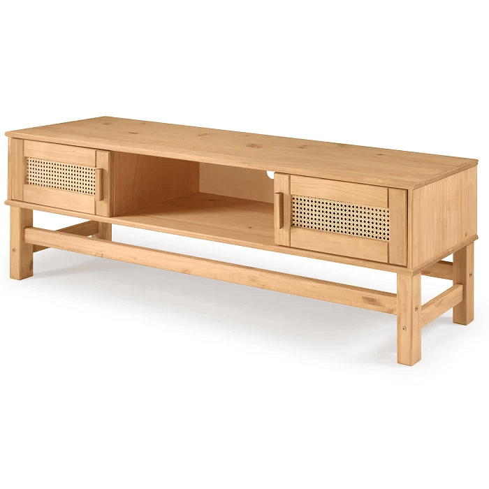 Rack para TV Nature em Madeira e Rattan Natural