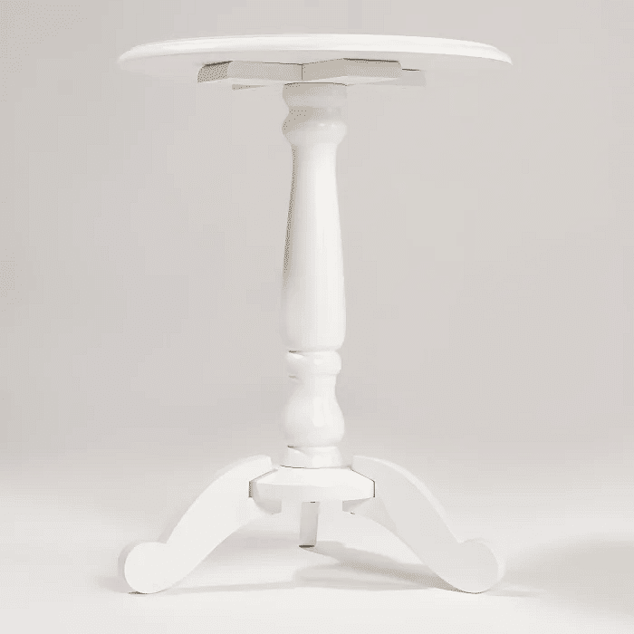 Mesa Redonda Lateral de Apoio Branca