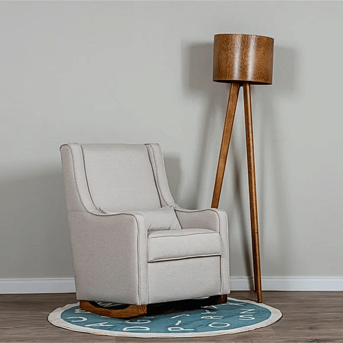 Poltrona de Amamentação Cozy com Balanço Linho Cinza