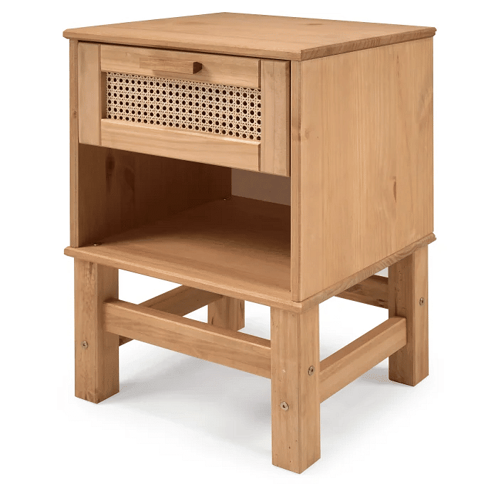 Mesa de Cabeceira Nature Rattan Gaveta e Nicho