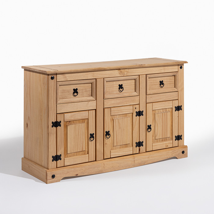 Balcão Buffet Grande em Madeira Maciça 3 Gavetas e 3 Portas