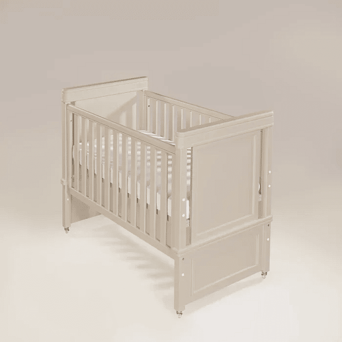 Berço Americano Encanto 2 em 1 de Rodinhas na Cor Areia