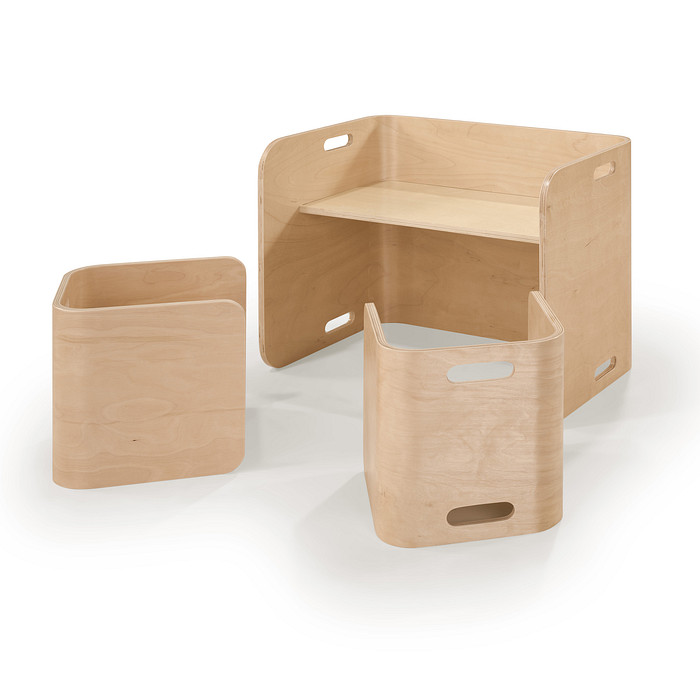 Conjunto Mesa e Cadeira Infantil Multifuncional de Madeira