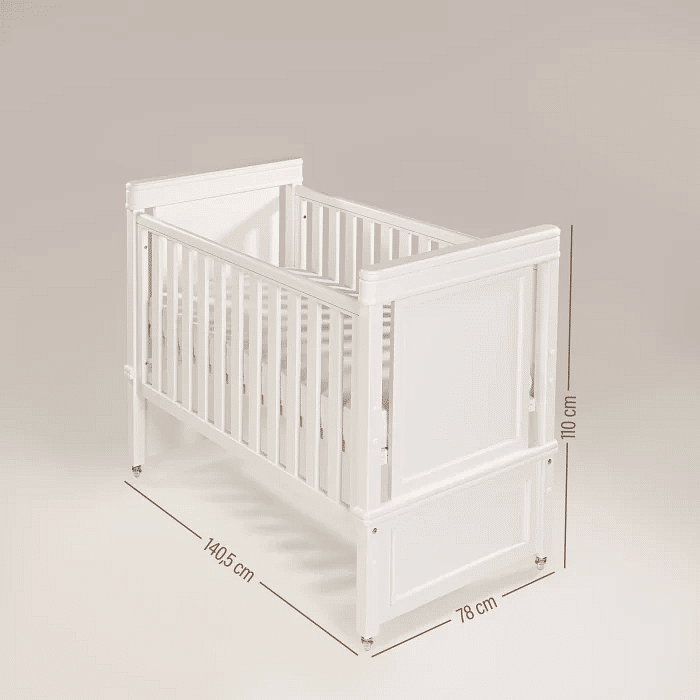 Berço Americano Encanto 2 em 1 de Rodinhas na Cor Rosa Soft