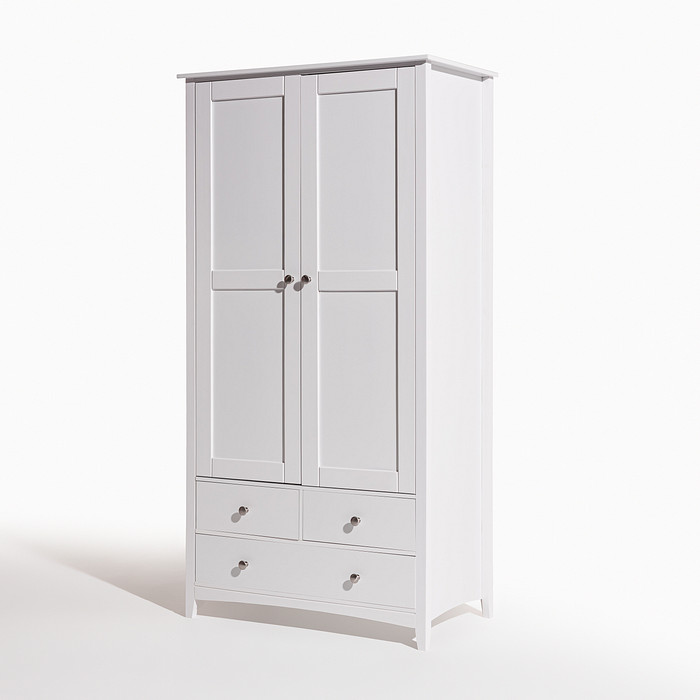 Roupeiro Lumo 2 portas e 3 gavetas Branco