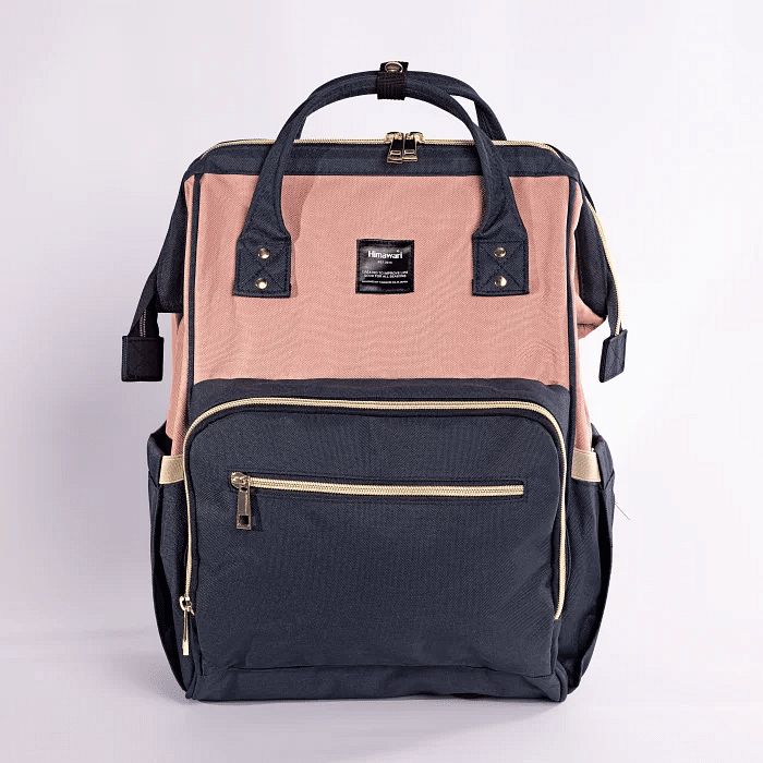 Bolsa Mochila Maternidade Premium Azul e Rosa