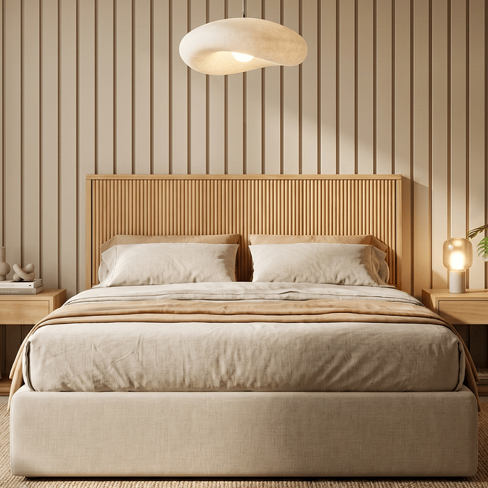 Cabeceira de Cama CASAL 141cm Rounded em Madeira Maciça