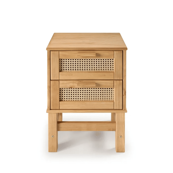 Mesa de Cabeceira Nature Rattan 02 Gavetas