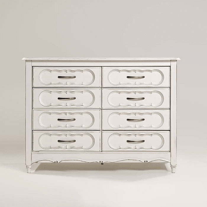 Cômoda Lilie Clássica 8 Gavetas Branco Provençal