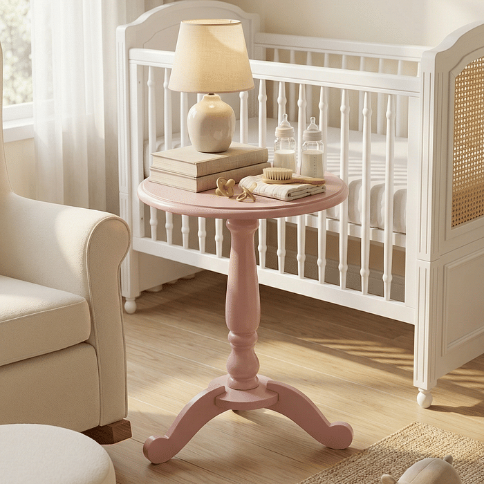 Mesa Redonda Lateral de Apoio Rosa Soft