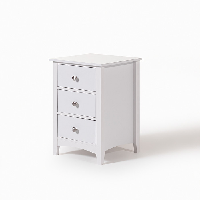 Mesa de Cabeceira Lumo 3 Gavetas Branca