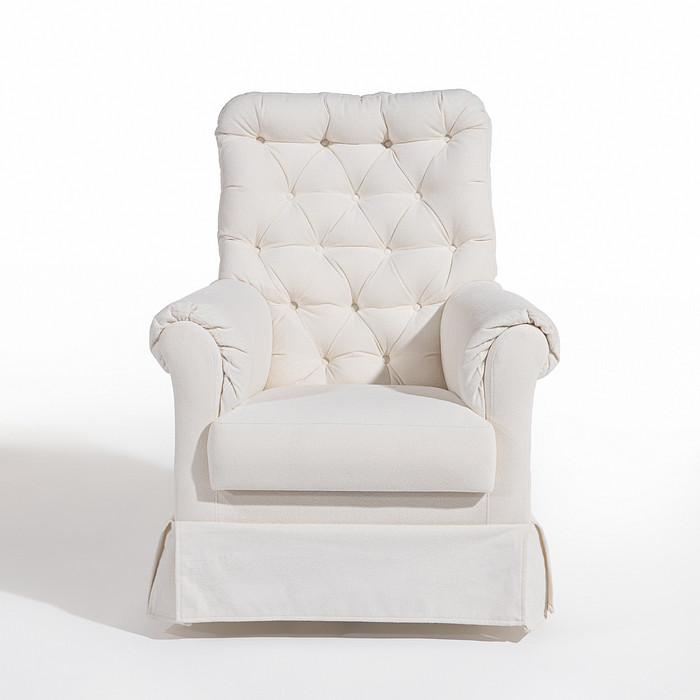 Poltrona de Amamentação Mommy com Balanço Bouclé Branco