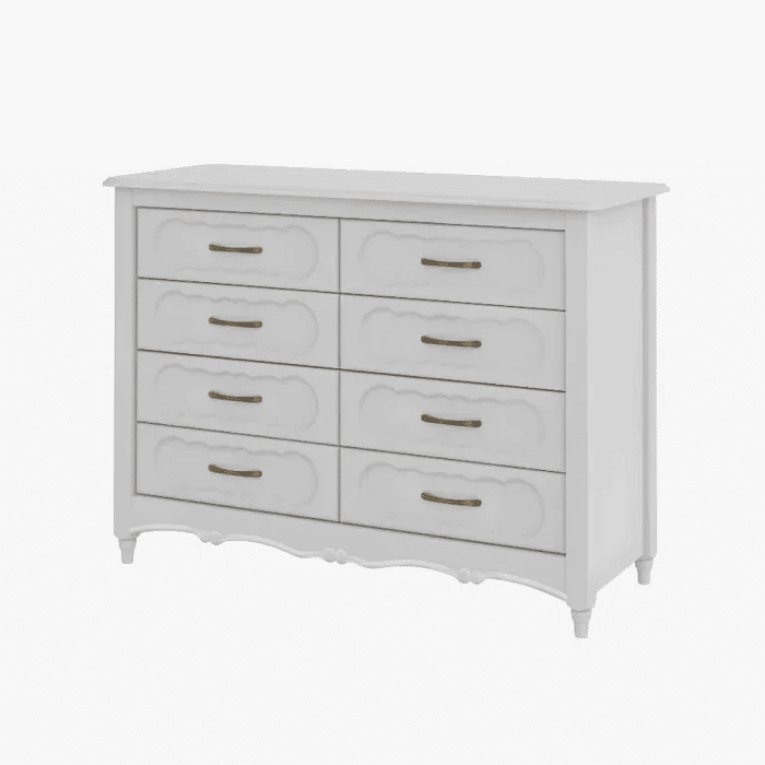 Cômoda Lilie 8 gavetas Branco Fosco