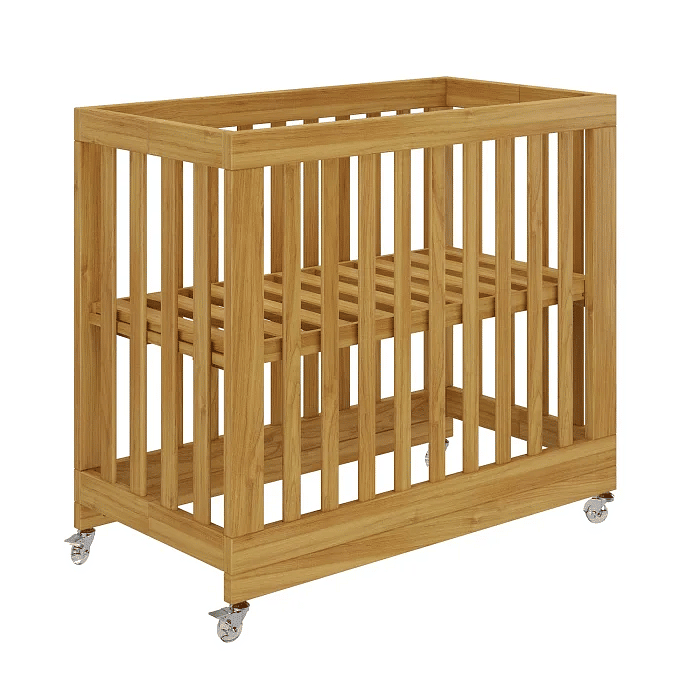 Mini Berço Dobrável Fold de Madeira na Cor Mel