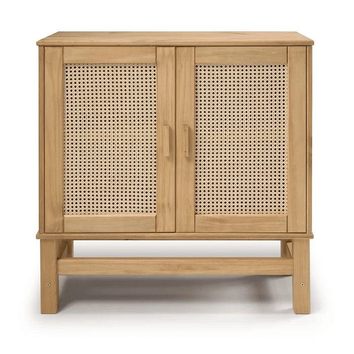 Kit Cristaleira 2p + Rack para TV + Balcão 2p de Rattan Nature