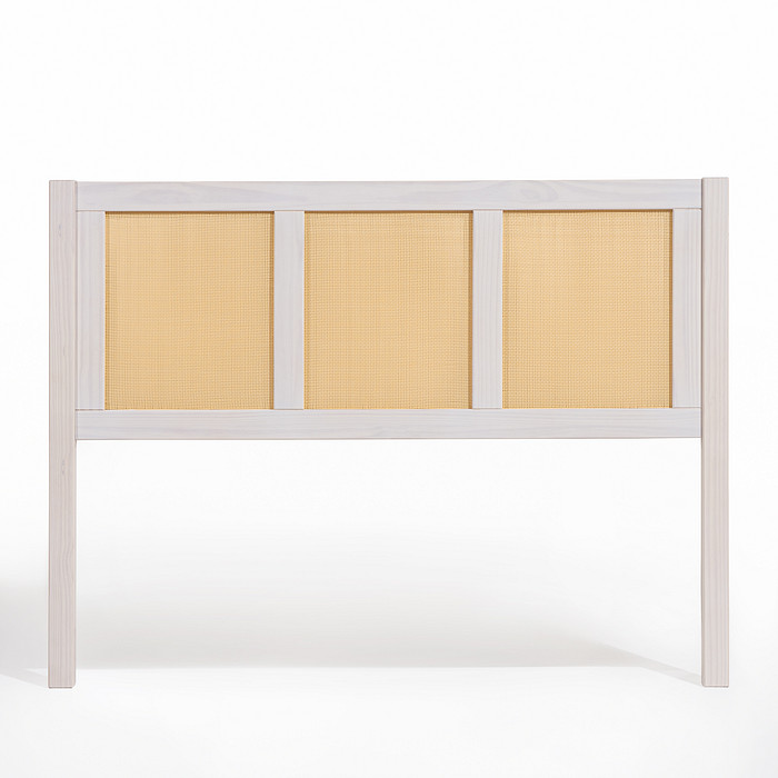 Cabeceira de Cama QUEEN 160cm Paglia Madeira e Rattan