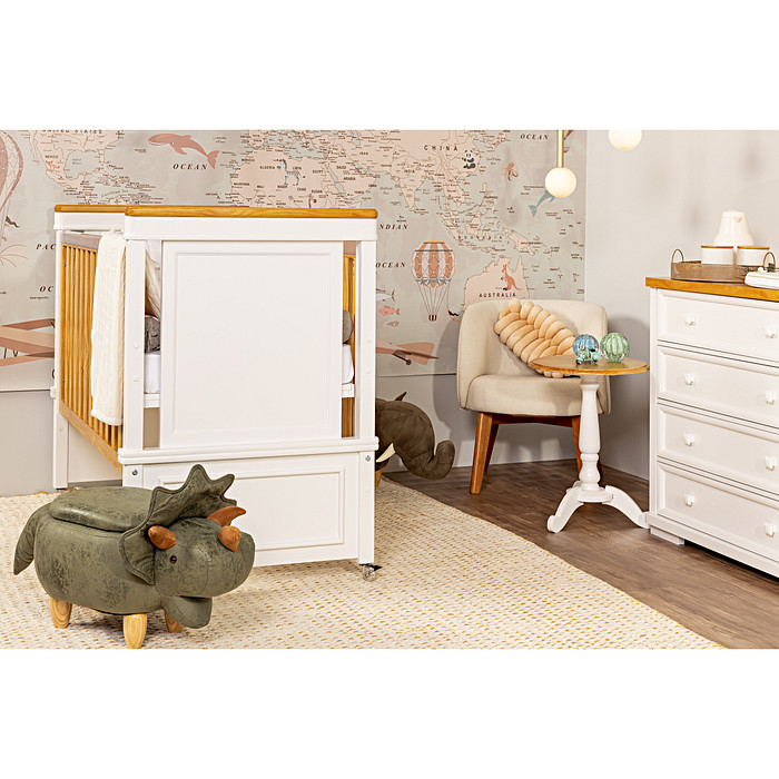 Berço Americano Encanto 2 em 1 de Rodinhas Branco