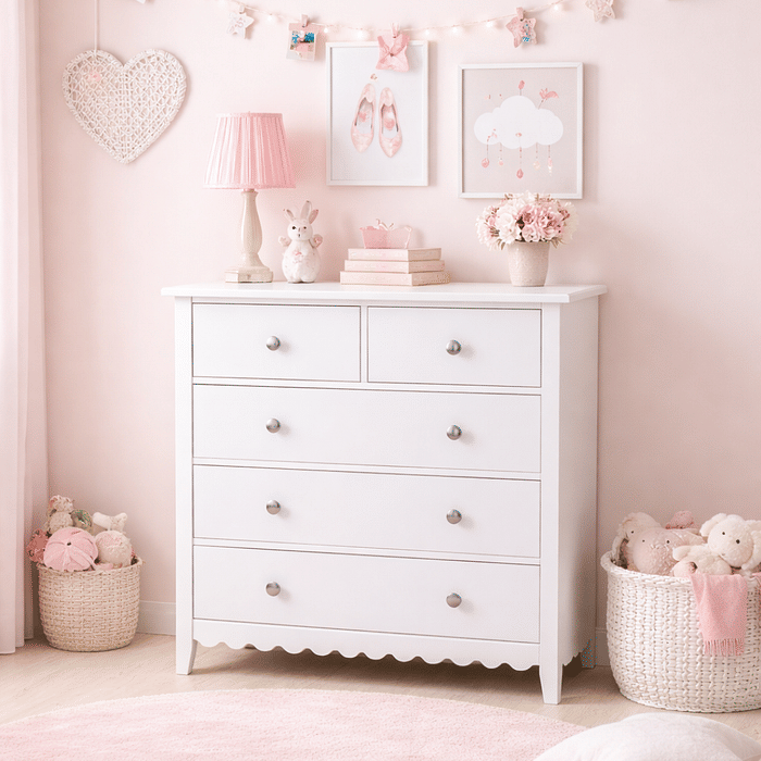Cômoda Pop 5 Gavetas Branca