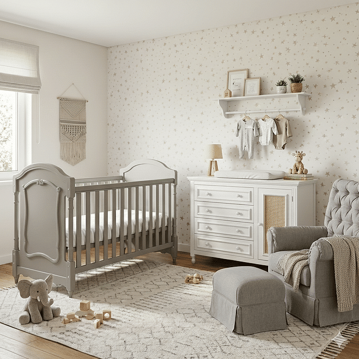 Berço Americano Lilie Clássico 2 em 1 na Cor Fendi Foggy