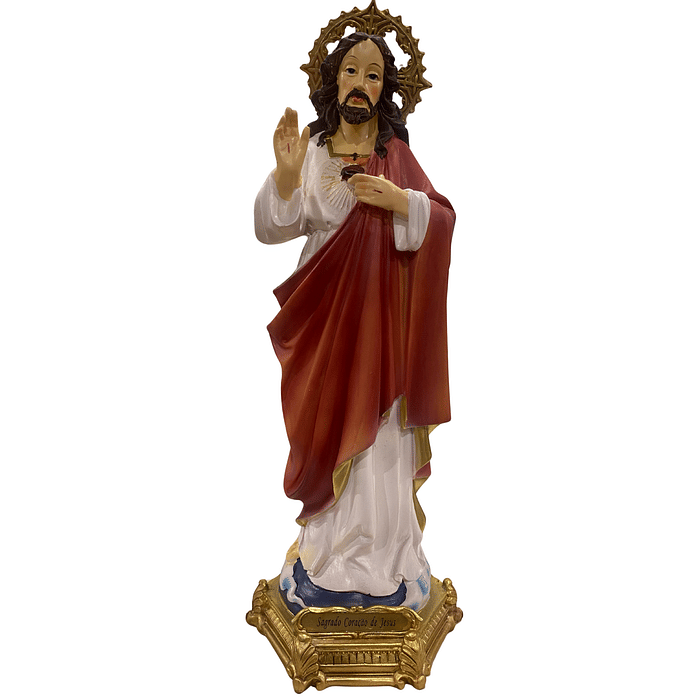 Imagem do Sagrado Coração de Jesus de Resina 33 cm