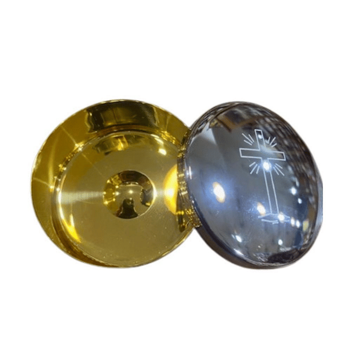 Teca -  5,2x2,2cm - Cromo Externa e Ouro Interna