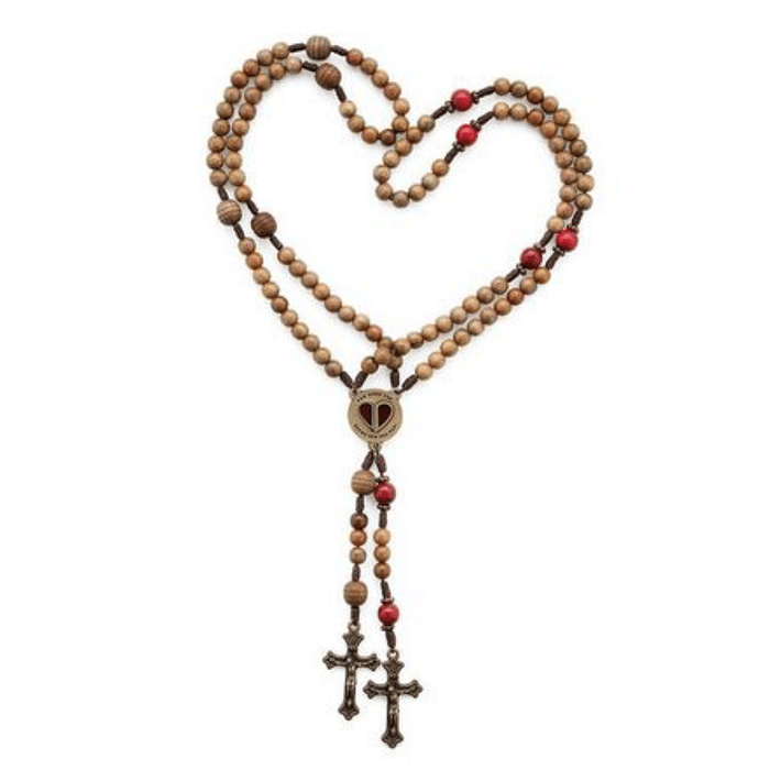 Terço do Casal com Entremeio de Coração e Frases Especiais