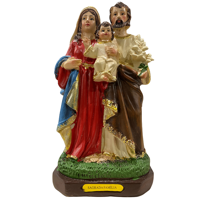 Imagem da Sagrada Família de Resina 15 cm