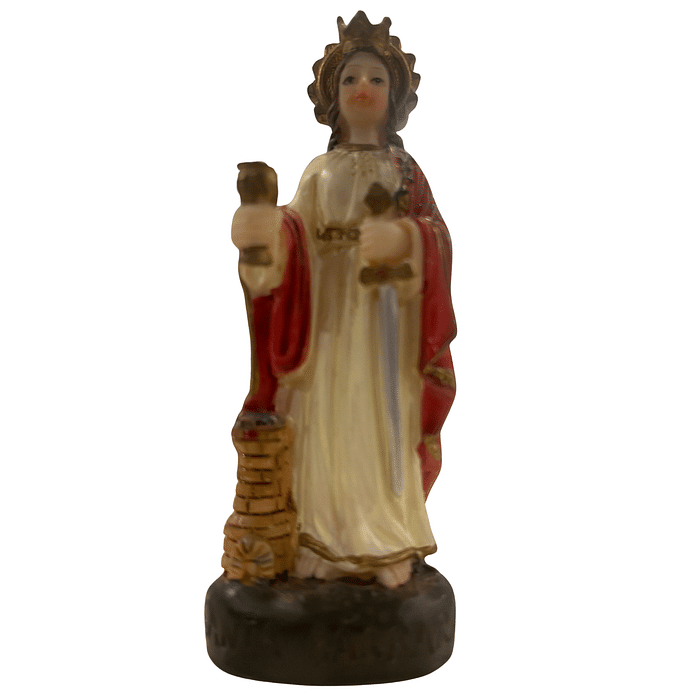 Imagem de Santa Bárbara de Resina 8 cm