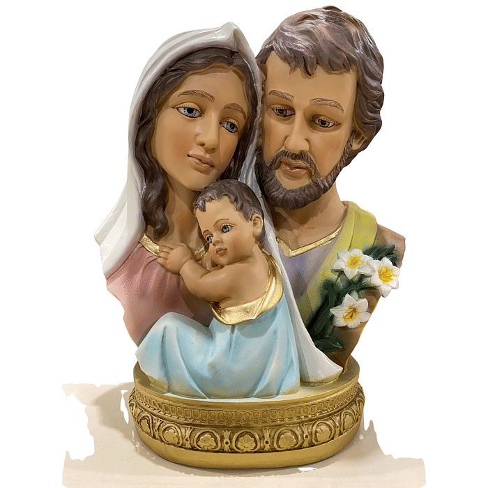 Imagem da Sagrada Família Busto de Resina 23 cm