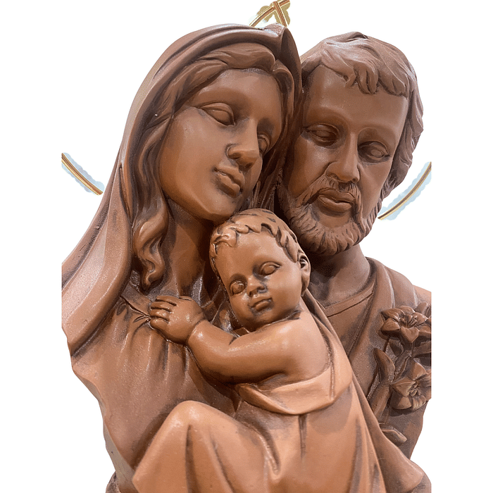 Imagem Busto da Sagrada Família de Resina 26 cm