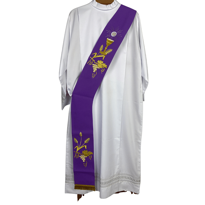 Estola Diaconal Bordada Tamanho M