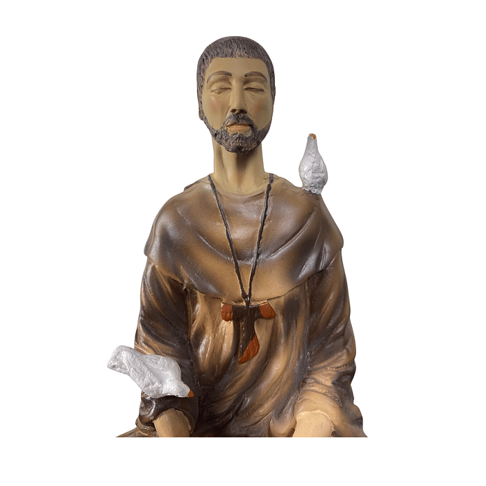 Imagem de São Francisco de Assis Meditando de Resina 20cm