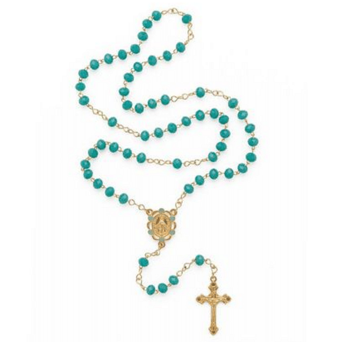 Terço de Cristal com Entremeio de N Sra das Graças