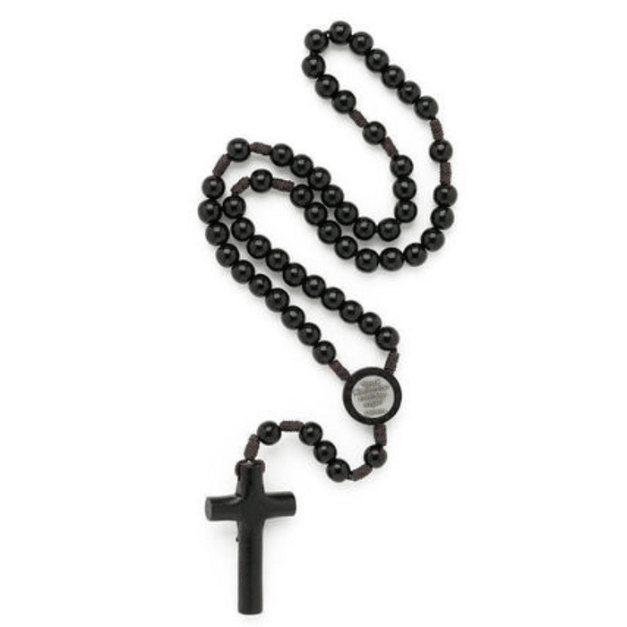 Terço de Madeira com Entremeio de São Padre Pio e Mensagem