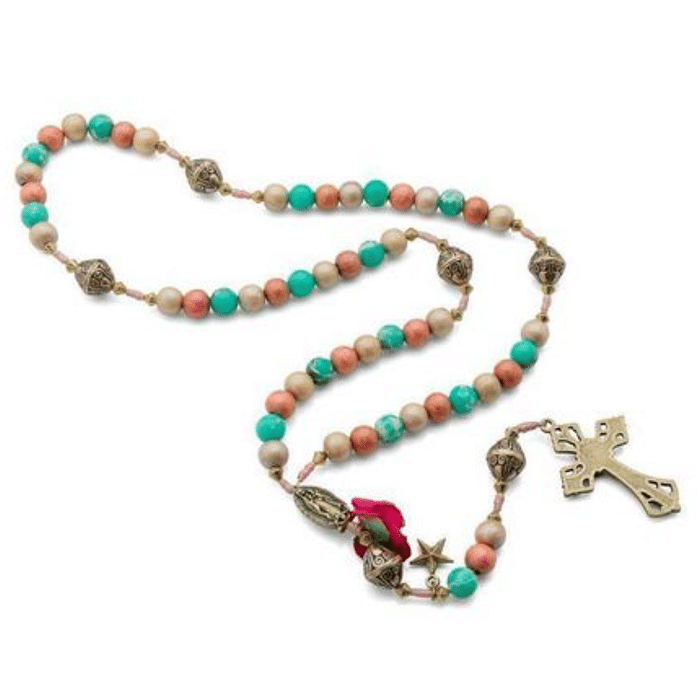 Terço com Entremeio de N. Sra. de Guadalupe com Detalhes Únicos