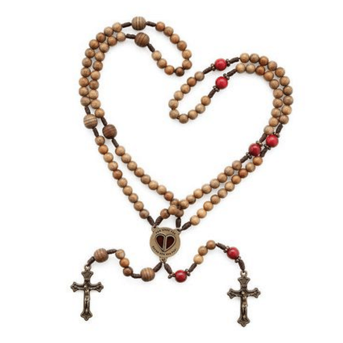 Terço do Casal com Entremeio de Coração e Frases Especiais