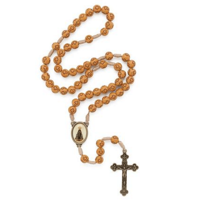 Terço com Entremeio de N Sra Aparecida com Cruz nas Contas