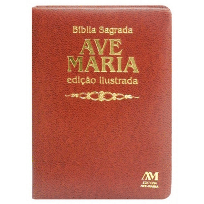 Bíblia Ed Ilustrada Luxo Média Marrom