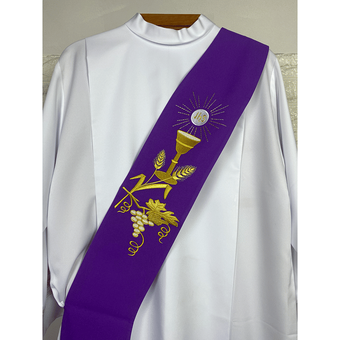 Estola Diaconal Bordada Tamanho M