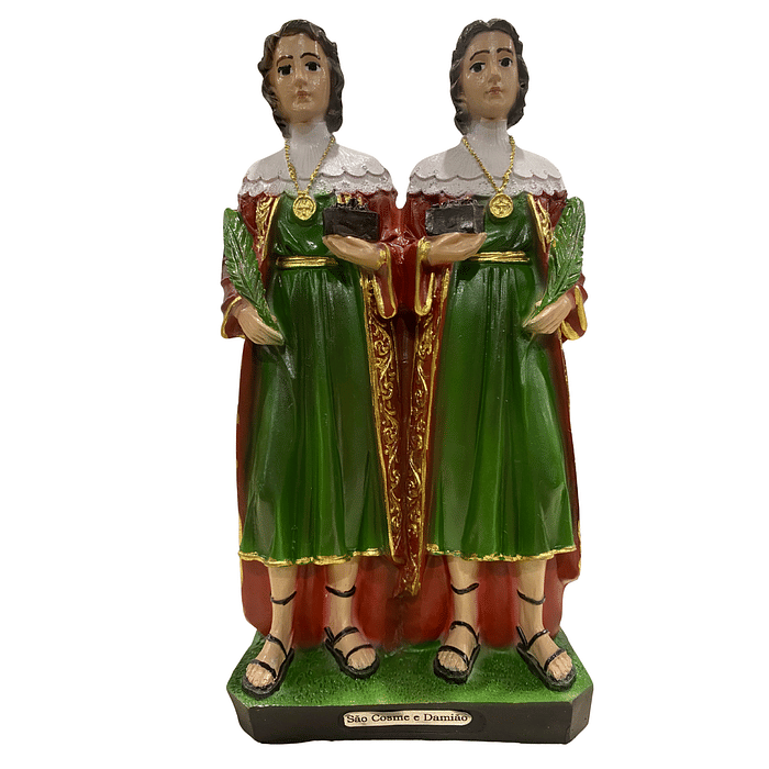Imagem de São Cosme e Damião de Resina 20 cm