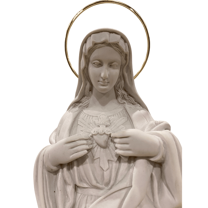 Imagem de Nossa Senhora Imaculado Coração de Maria de Mármore 35 cm