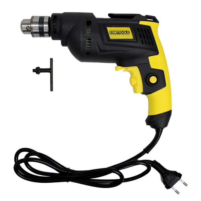 Furadeira de Impacto Elétrica Profissional Perfuração Concreto 600W 127/220V Mandril 3/8" Alta Performance