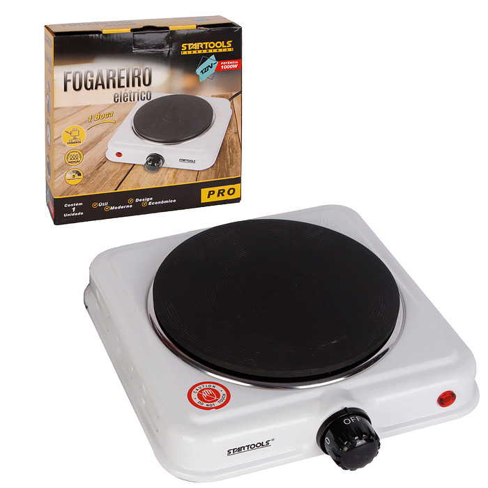 Fogareiro Elétrico Chapa Portátil Cozinha Camping Mesa Compacto Fogão Trailer Viagem